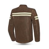 BELA STARK PIEL VINTAGE JAQUETE DE MOTO MARRON BEIGE