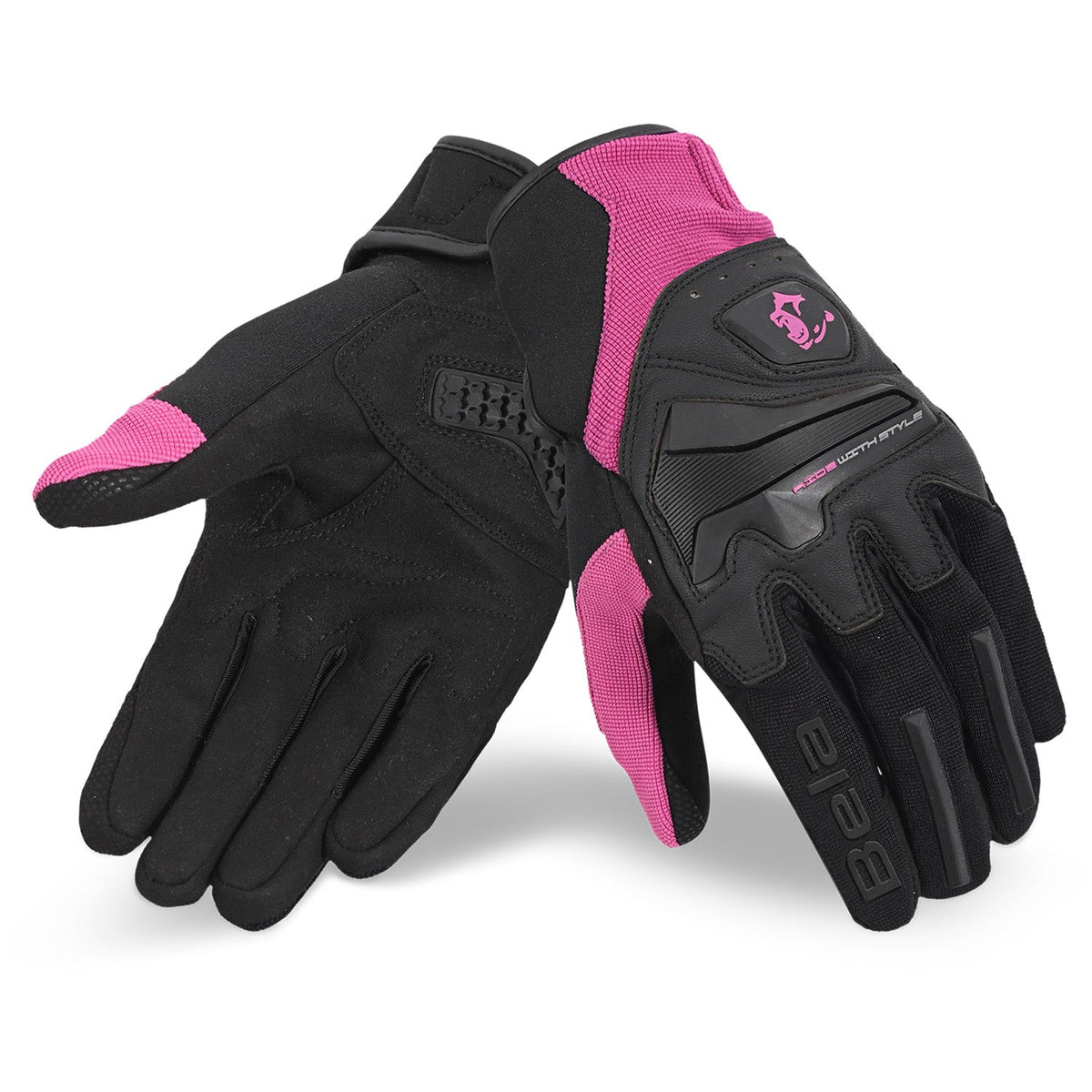 BELA STAR LADY GUANTES DE MOTO TEXTIL NEGRO ROSA