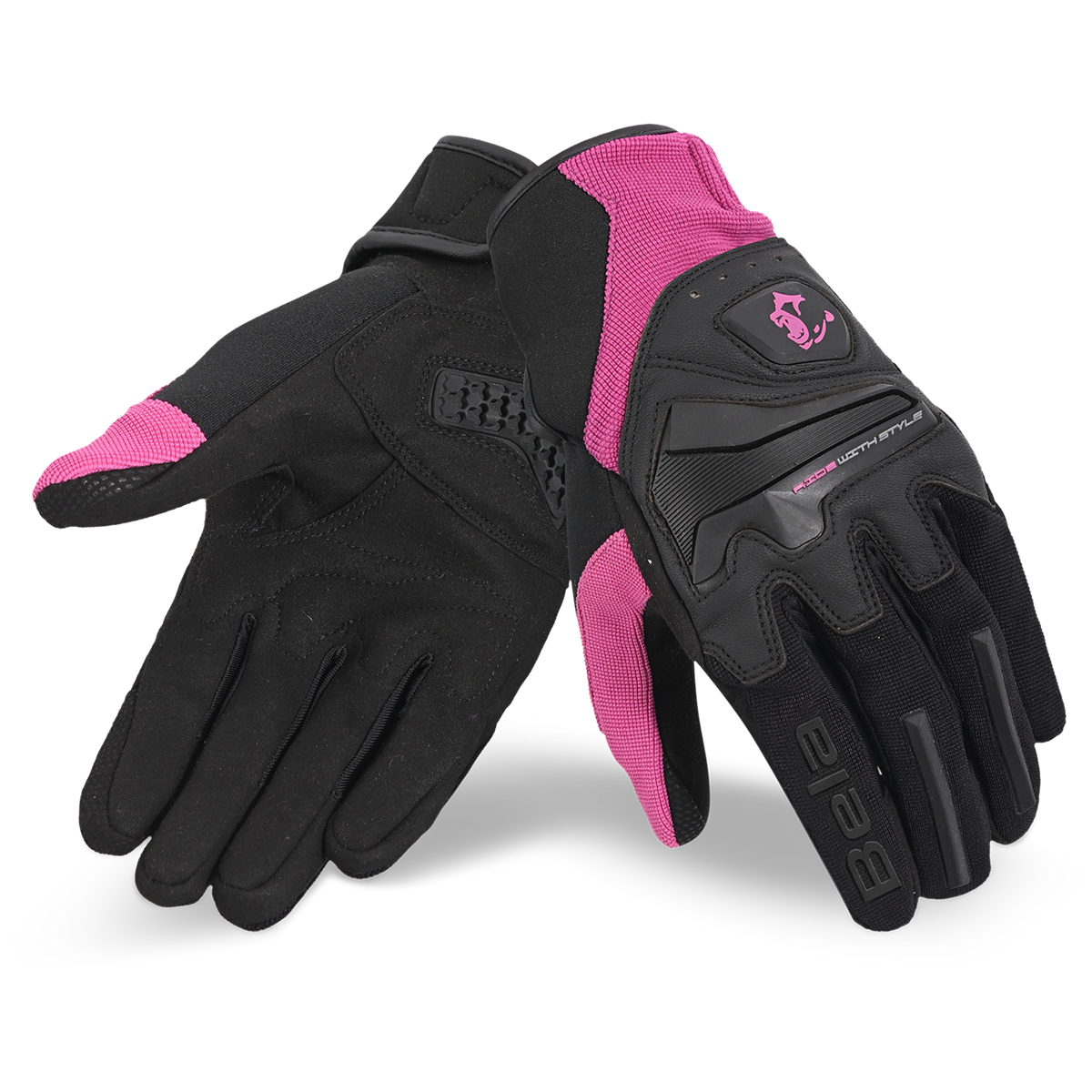 BELA STAR TEXTILE GUANTS  DE MOTO SENYORA ROSA NEGRE