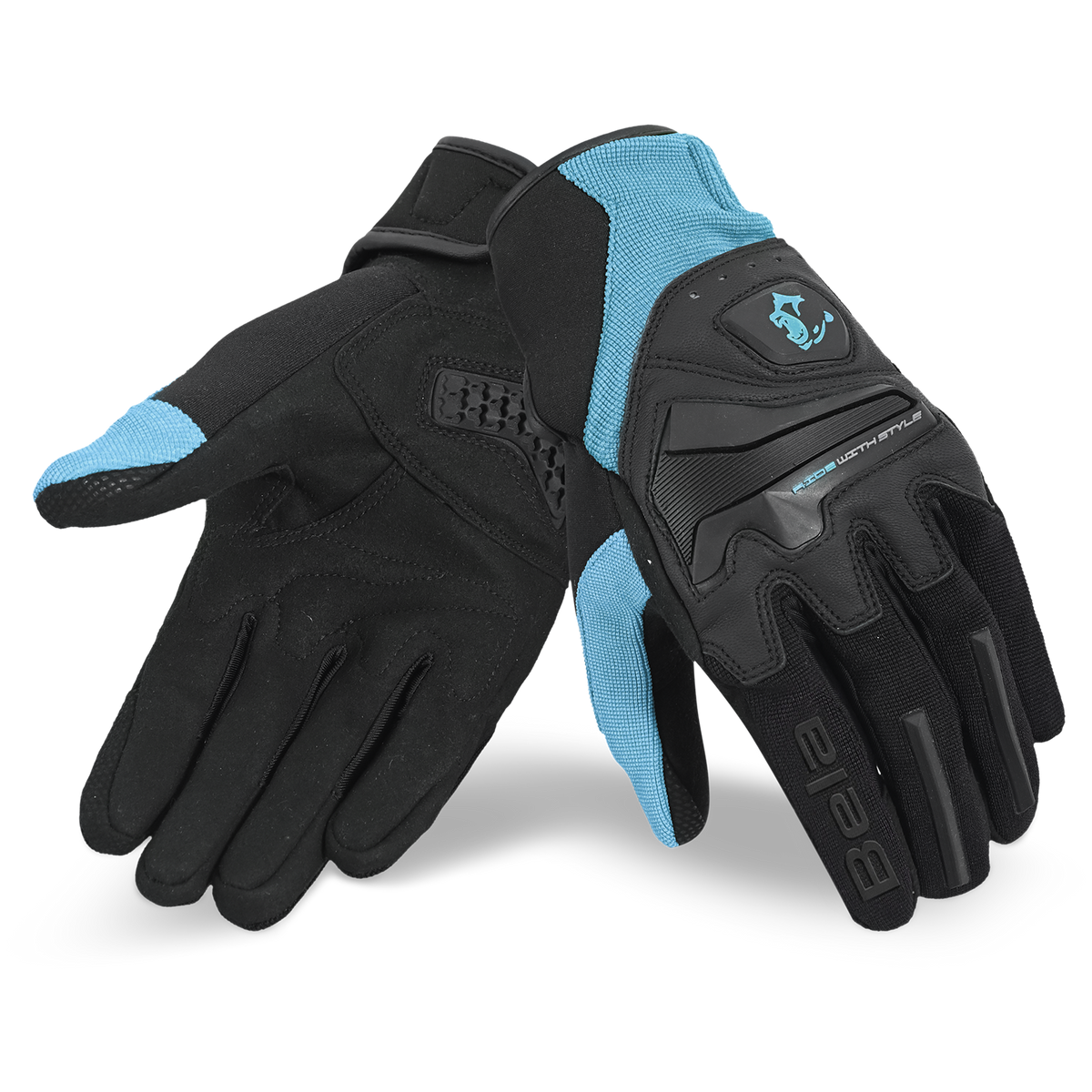 BELA STAR TEXTILE GUANTS  DE MOTO SENYORA NEGRE TURQUESA
