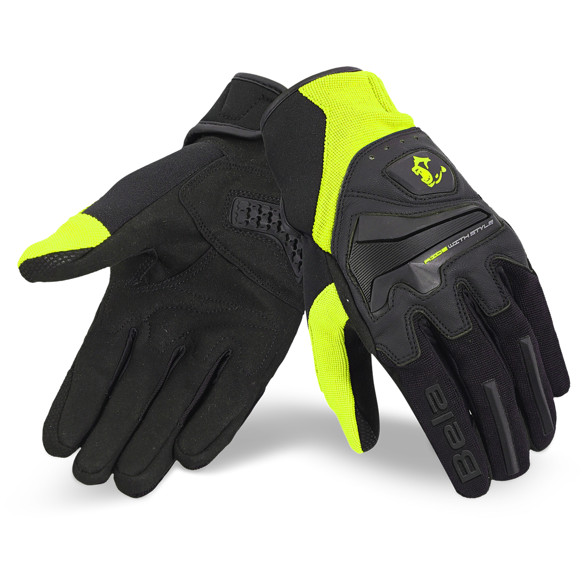 BELA STAR TEXTILE GUANTS  DE MOTO HOMES NEGRE GROC
