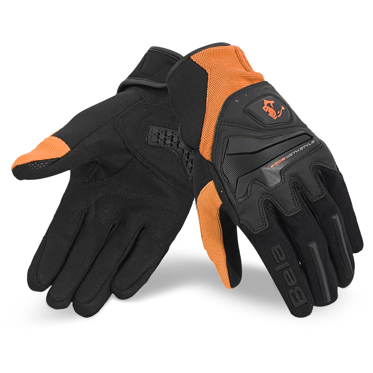 BELA - Guante Textil Star Man Negro/Naranja