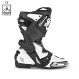 BELA RACE PRO (R-6) CUIR CARRERES BOTA DE MOTO NEGRE BLANC