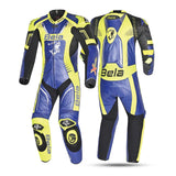 BELA X RACE 1 PC MONO DE MOTO AZUL AMARILLO FLUOR