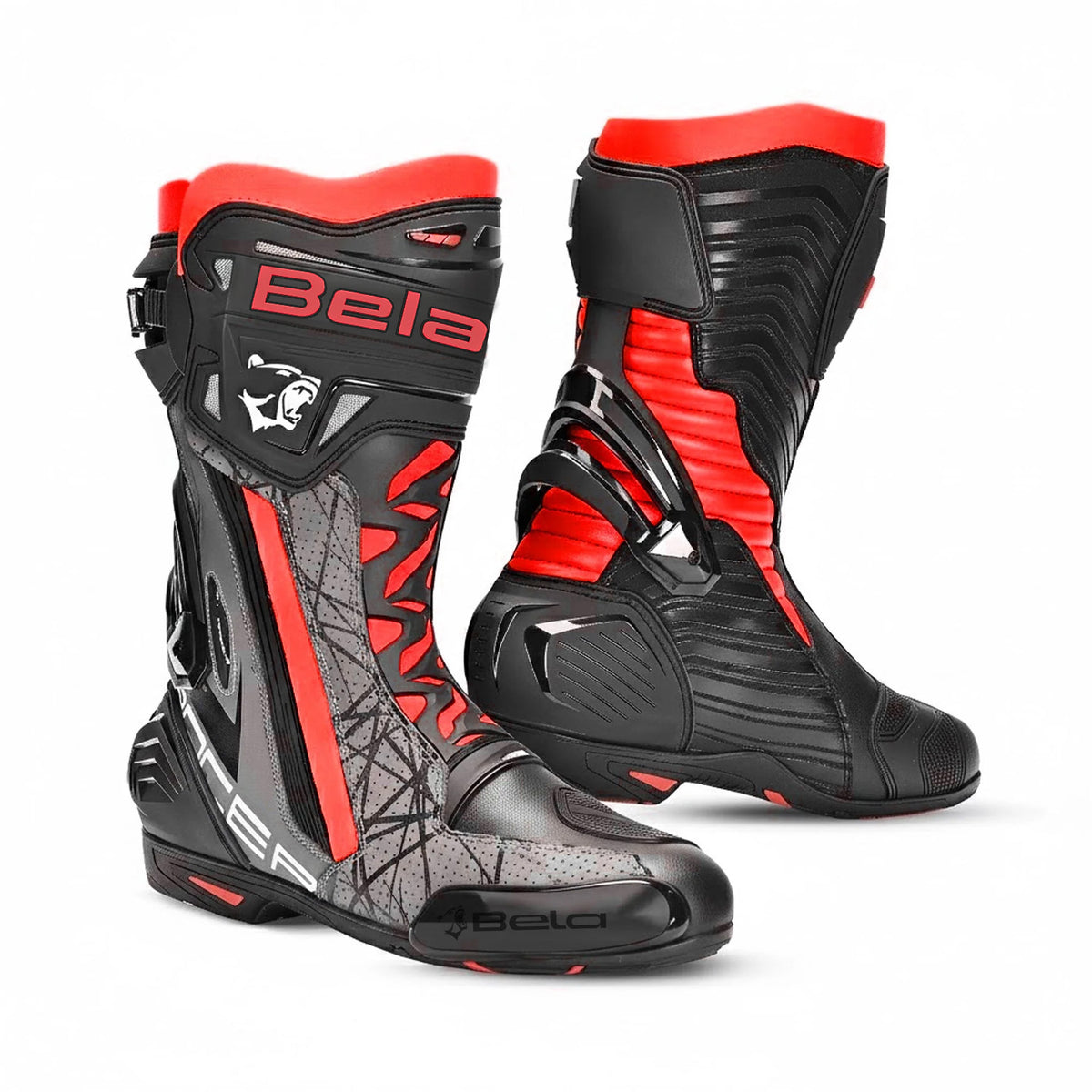 BELA AIR RIDER GP-1 CARRERES BOTA DE MOTO HOME NEGRE GRIS VERMELL