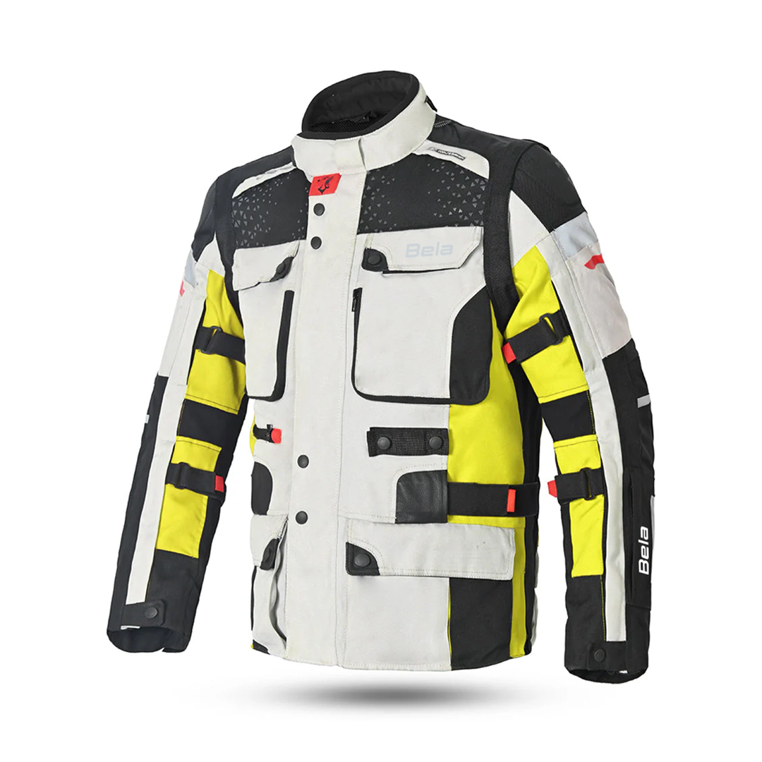 BELA CROSSROAD EXTREME WP 3 IN 1 CHAQUETA DE MOTO DE HOMBRE HIELO GRIS AMARILLO FLOUR