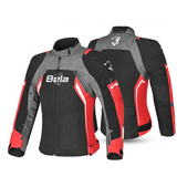 BELA ELANUR CHAQUETA DE MOTO MUJER NEGRO ANTRACITA ROJO