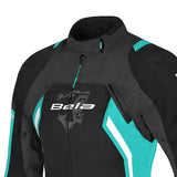 BELA ELANUR TEXTIL JAQUETE DE MOTO SENYORA NEGRE TURQUESA