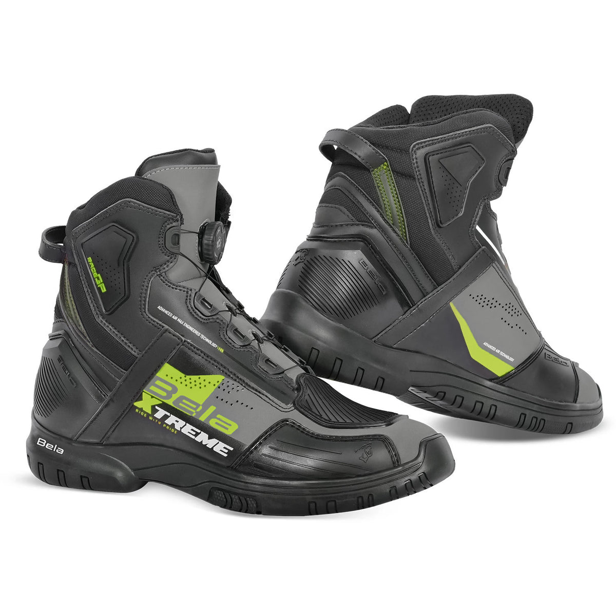 BELA EXTREME FORCE URBAN BOTA DE MOTO NEGRE GRIS GROC