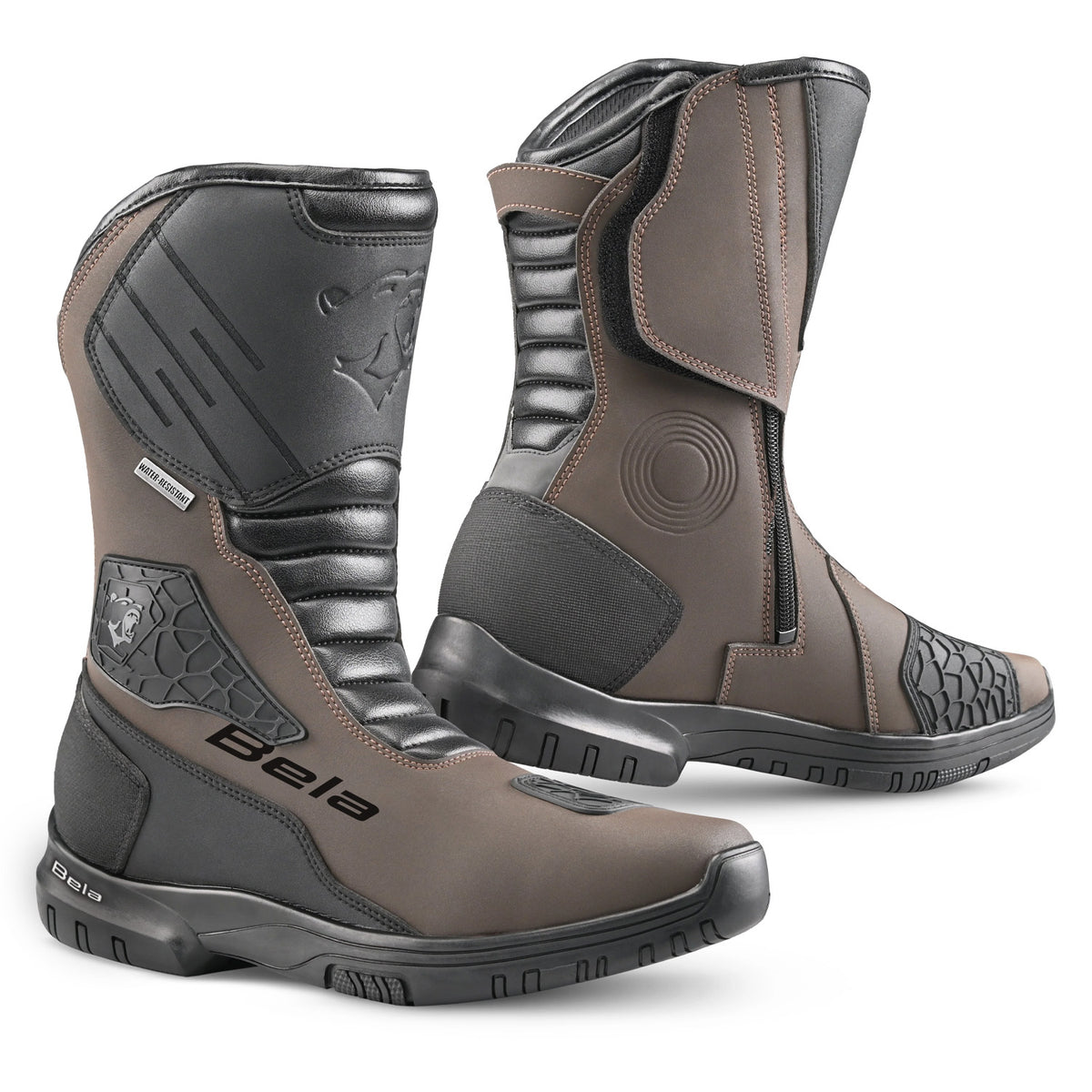 BELA GLADIATOR CUIR GIRA BOTA DE MOTO NEGRE MARRON