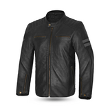 BELA STARK CHAQUETA DE MOTO DE CUERO HOMBRE NEGRO GRIS