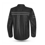 BELA STARK CHAQUETA DE MOTO DE CUERO HOMBRE NEGRO GRIS