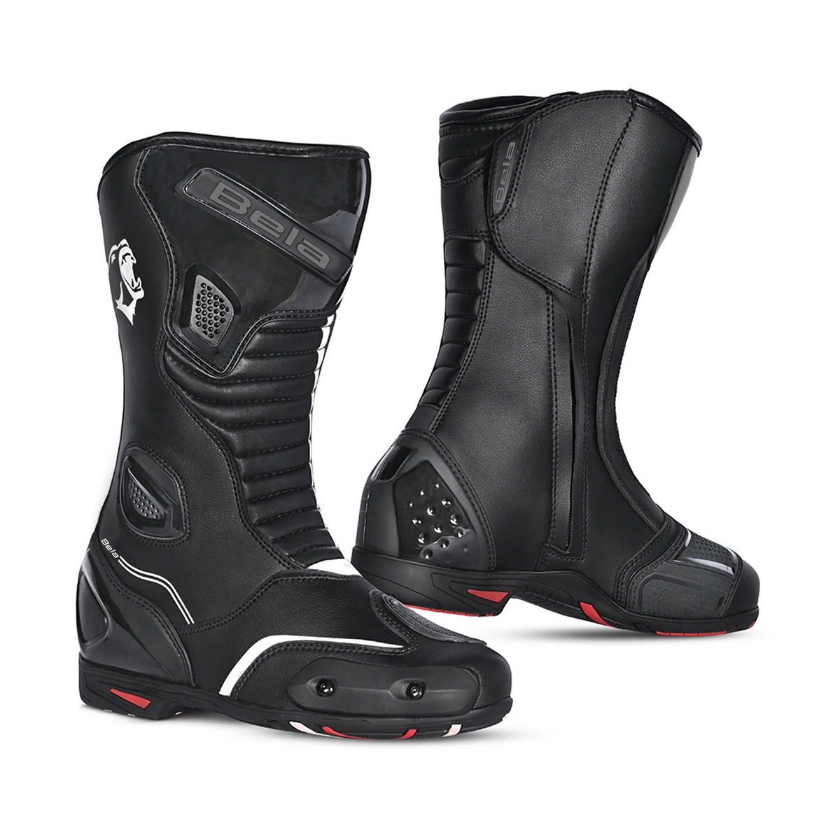 BELA STRIP CUIR BOTAS DE MOTO DE GIRA NEGRE BLANC