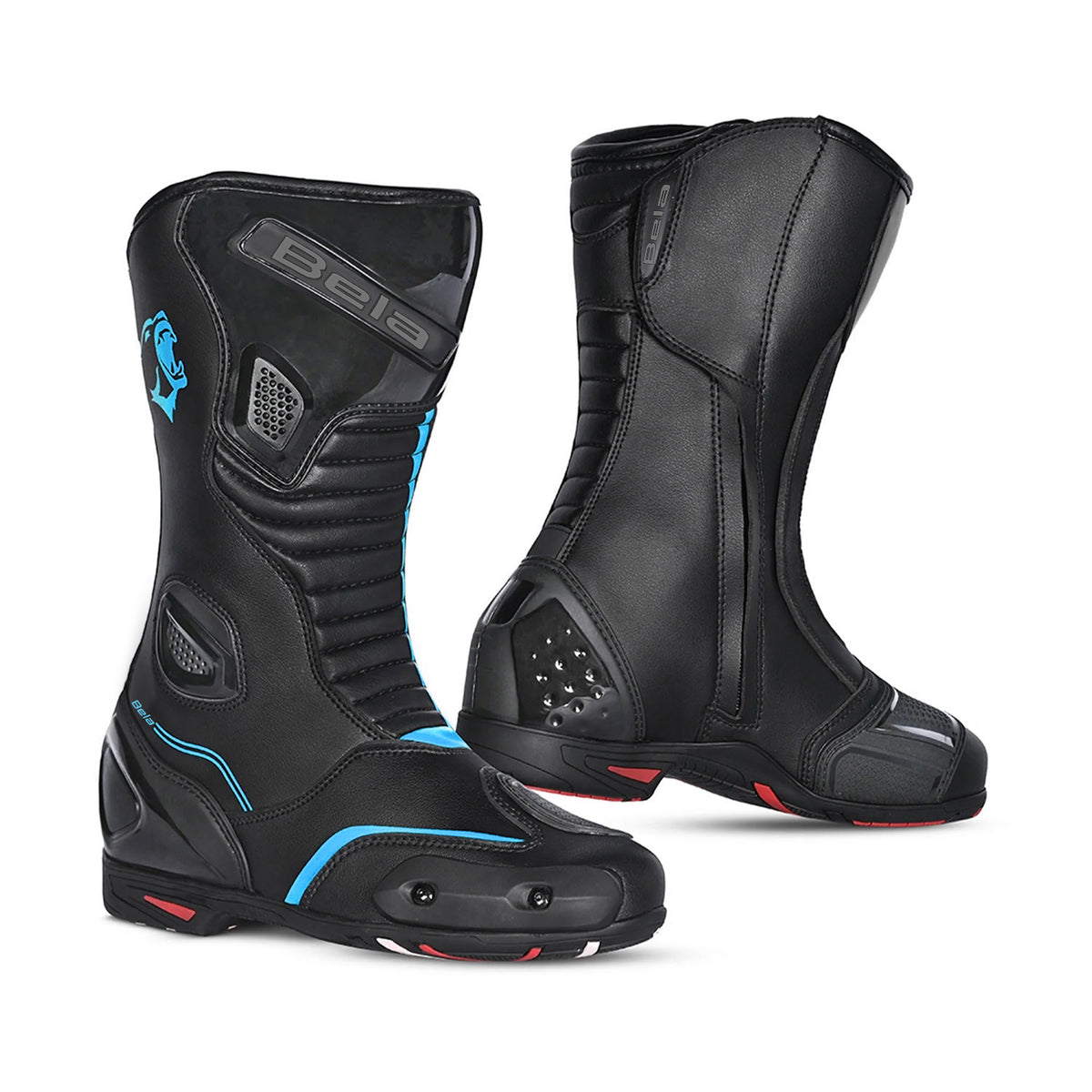 BELA STRIP GIRA CUIR DONA BOTA DE MOTO NEGRE TURQUESA