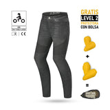 BELA URBAN LADY JEANS DE MOTO NEGRO SPRAY