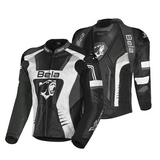 BELA  X RACE JAQUETE CUIR HOME NEGRE ANTHRA BLANC
