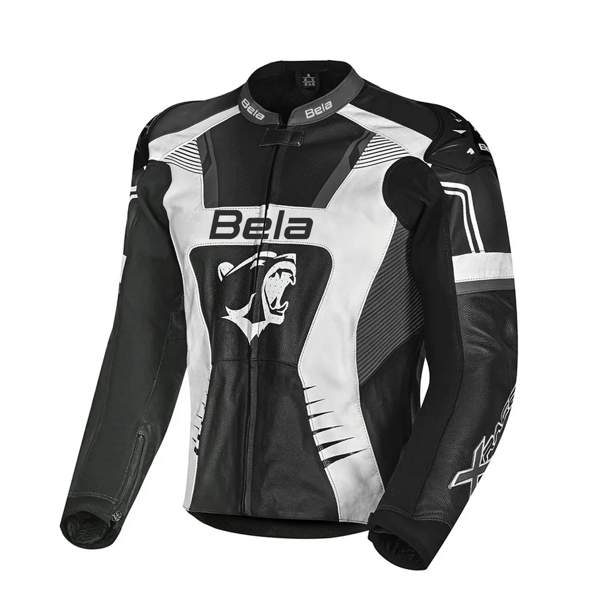 BELA  X RACE JAQUETE CUIR HOME NEGRE ANTHRA BLANC