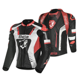 BELA X RACE JAQUETES CUIR HOME NEGRE BLANC VERMELL