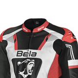 BELA X RACE JAQUETES CUIR HOME NEGRE BLANC VERMELL