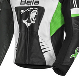 BELA X RACE JAQUETE CUIR HOME NEGRE BLANC VERD