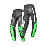 BELA X RACE CUIR PANTALON DE MOTO HOME NEGRE BLANC VERD