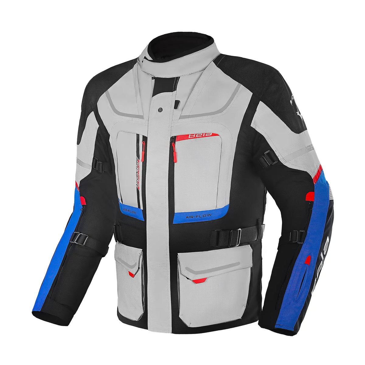 BELA TRANSFORMER 3IN1 TEXTILE JAQUETE DE MOTO HOMES GRIS NEGRO AZUL