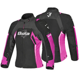 BELA ELANUR CHAQUETA DE MOTO MUJER NEGRO ANTRACITA ROSA