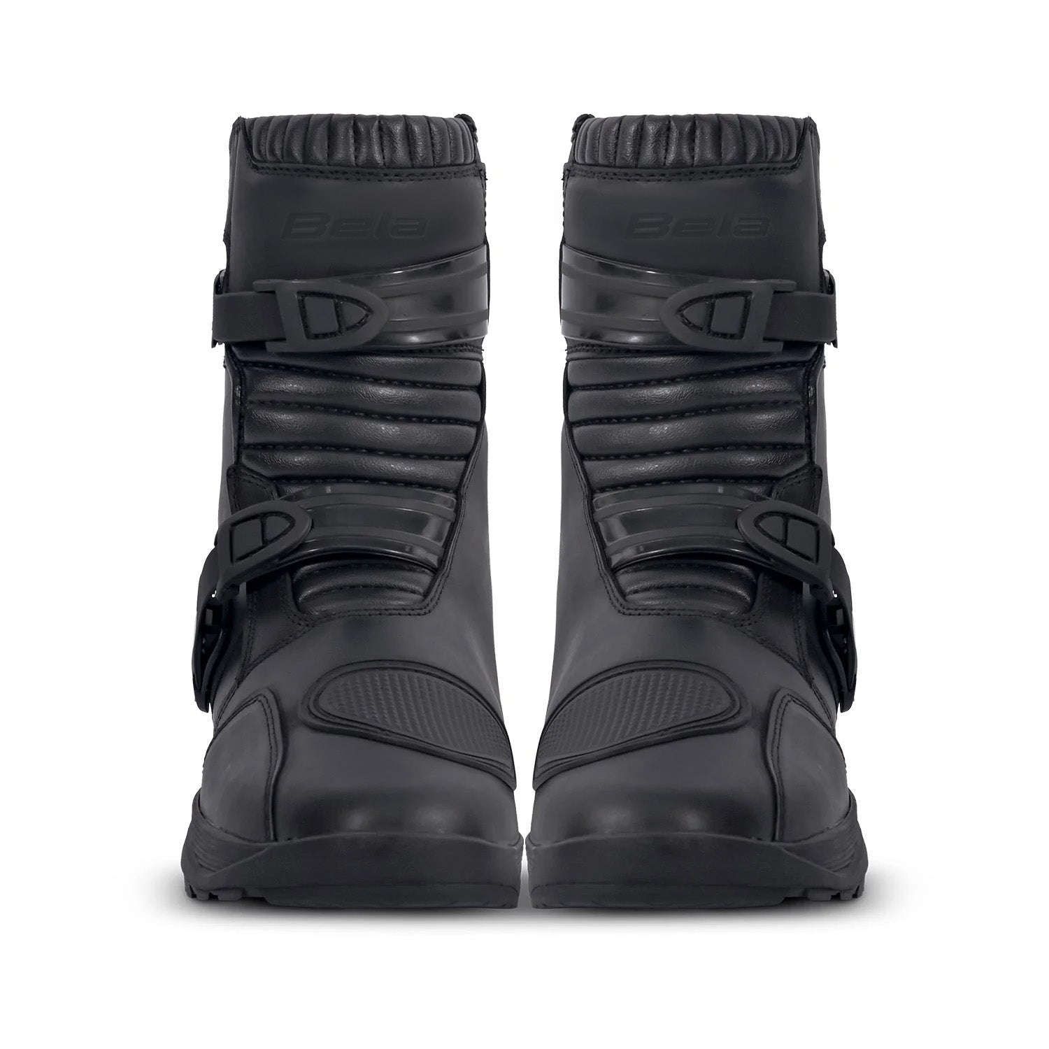 BELA Junior Short Botas de moto hombre piel negro