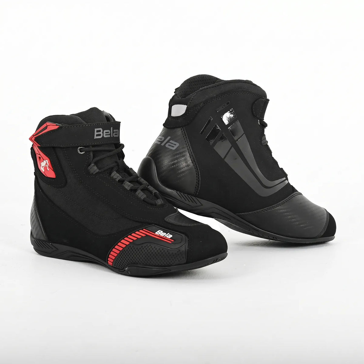 BELA KIVA CUIR URBAN BOTA DE MOTO HOME NEGRE VERMELL