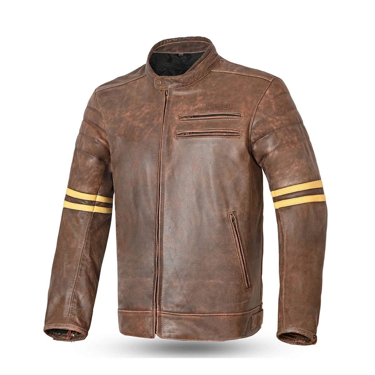 BELA ROYAL RIDER HOMBRE PIEL VINTAGE CHAQUETA DE MOTO NARRON BEIGE