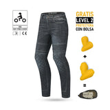 BELA STREET JEANS DE MOTO MUJER CE APROBADO NEGRO