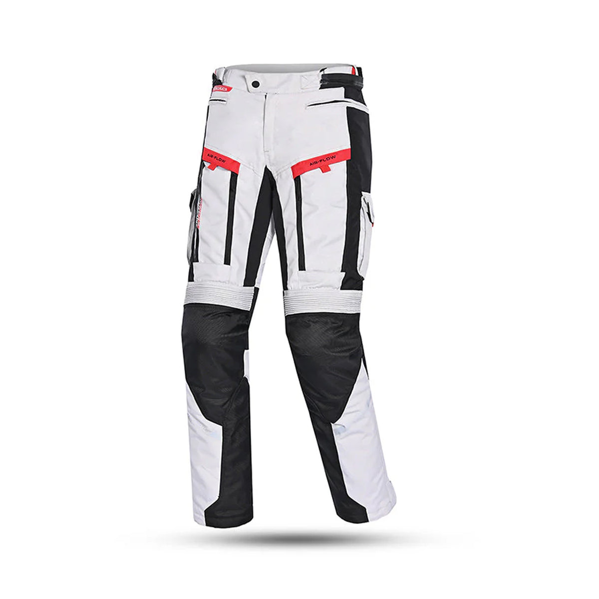 BELA - Pantaló tèxtil Transformer gris/negre/vermell