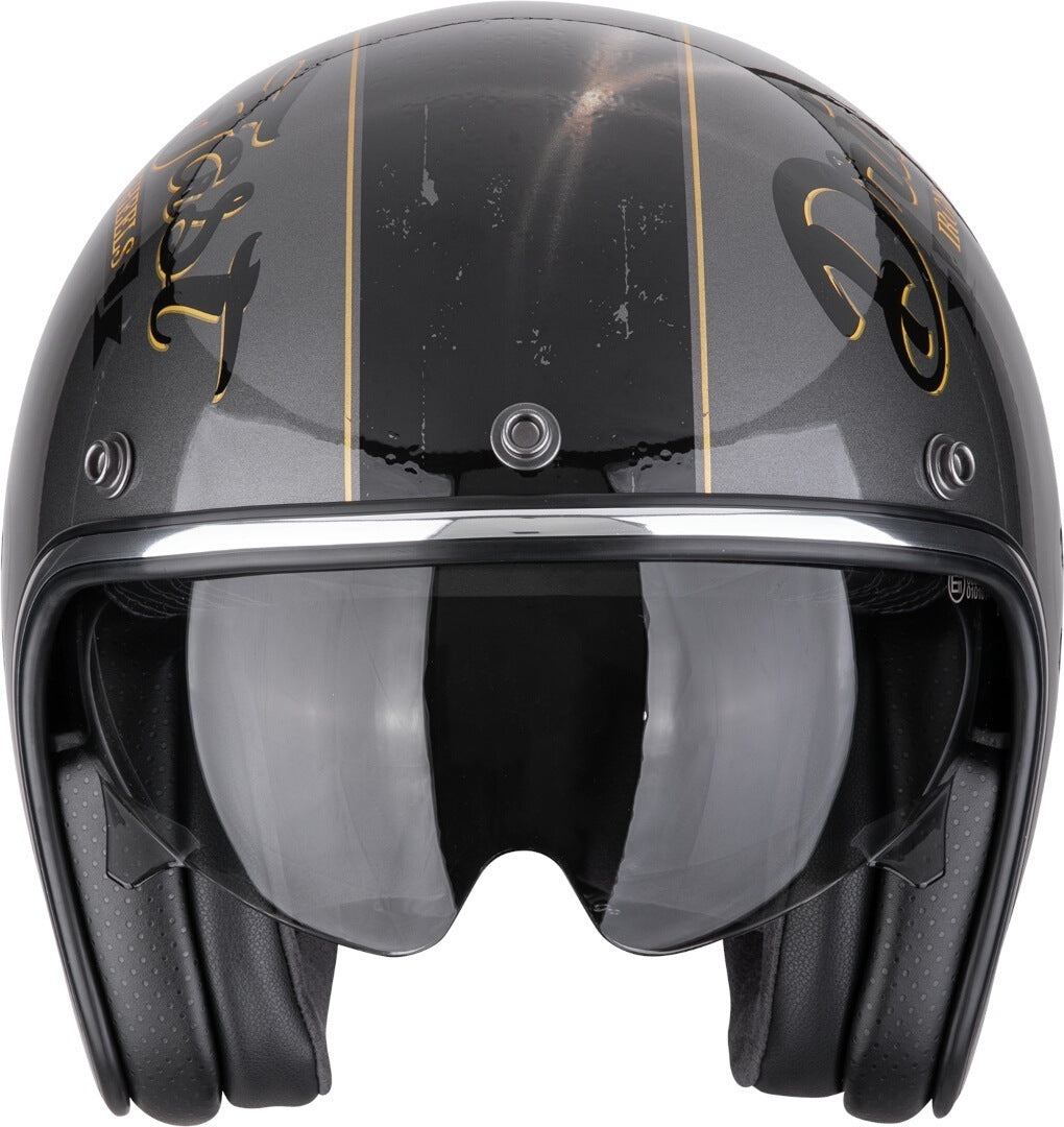 SCORPION BELFAST EVO DRIVE FAST ABIERTO CASCO Plata-Negro-Oro