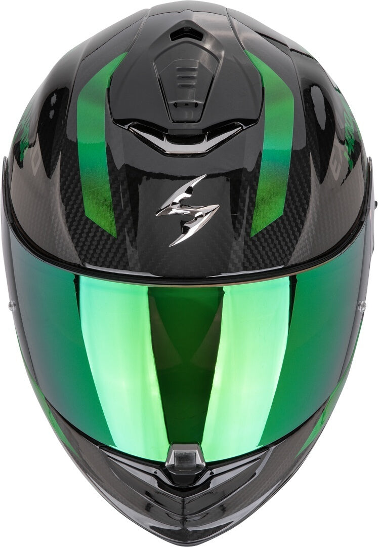 SCORPION CASCOS INTEGRALES EXO-1400 EVO II CARBON AIR PLATTED NEGRO VERDE 