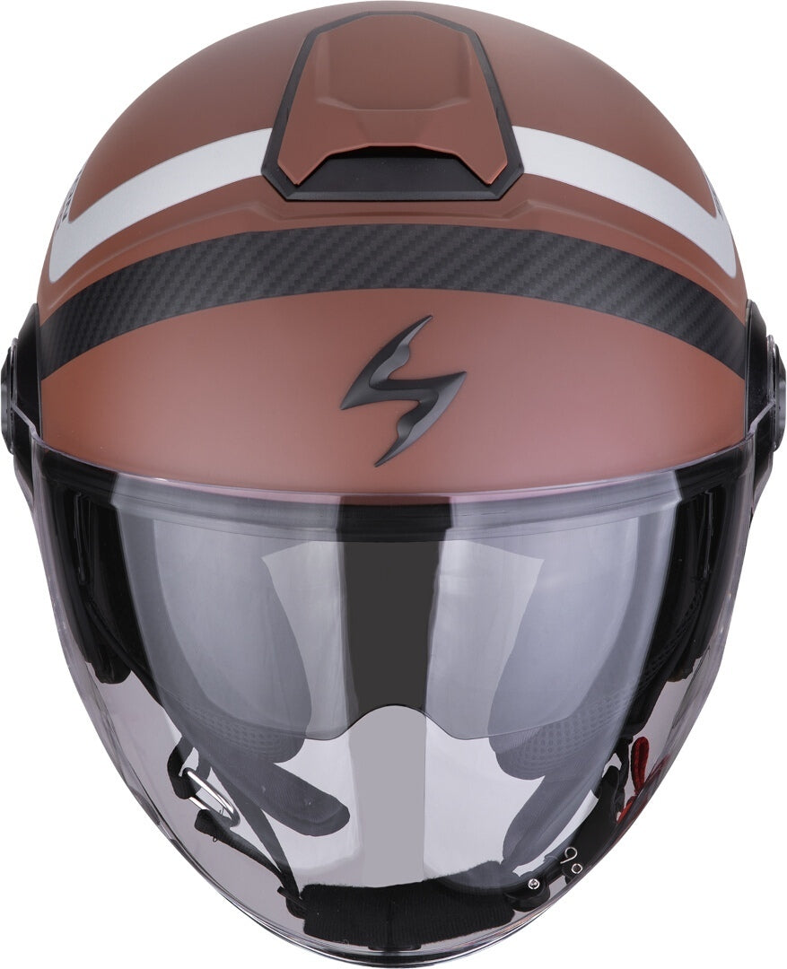 SCORPION EXO-CITY II RIVA Urbano Abierto Jet Casco Marrón Mate Plata