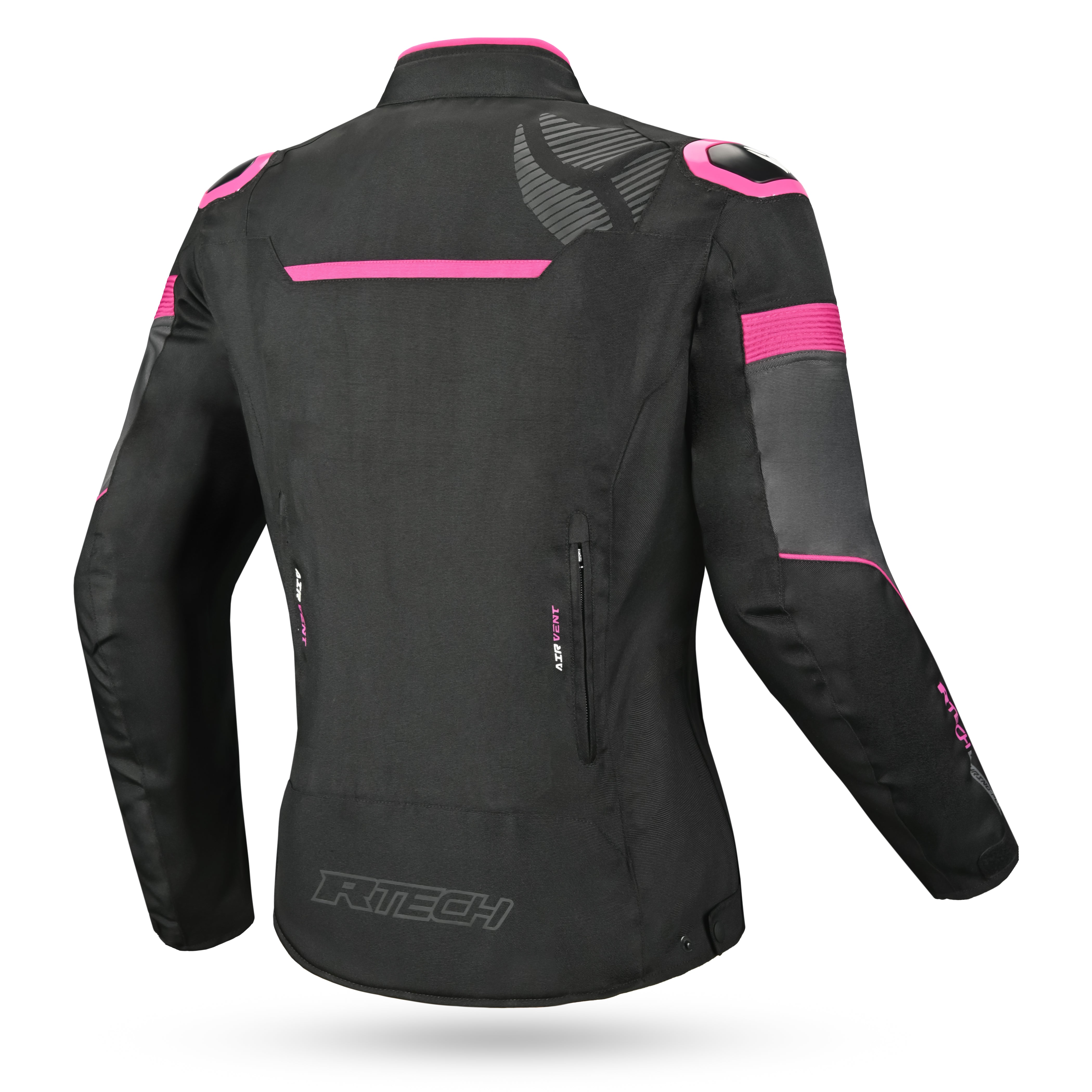 R-TECH Chaqueta Textil Knight Rider (Short) Negro/Fuschia - CHAQUETA