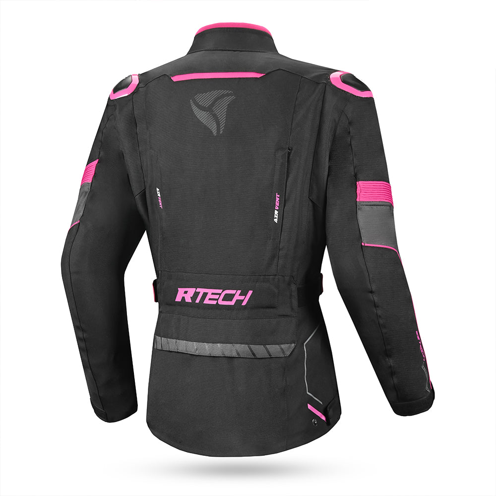 R-TECH Chaqueta Textil Knight Rider (Long) Negro/Fuschia) - SECURTEX MOTOR S.L (t/a MaximoMoto)
