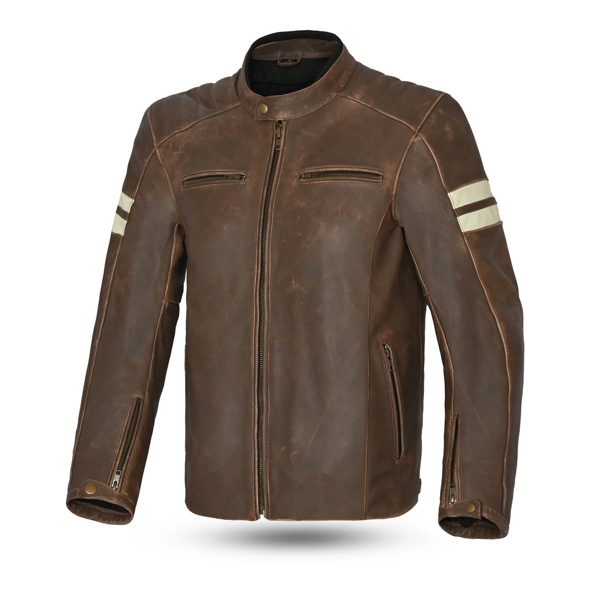 BELA - CHAQUETA PIEL STARK MARRON/BEIGE - SECURTEX MOTOR S.L (t/a MaximoMoto)