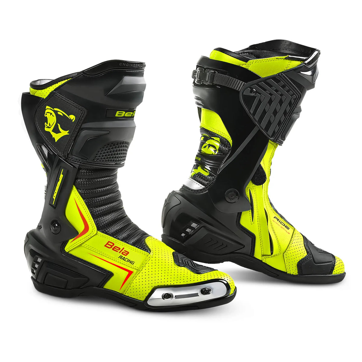 BELA SPEEDO 2.0 CUIR CARRERES BOTES DE MOTO NEGRE F GROC