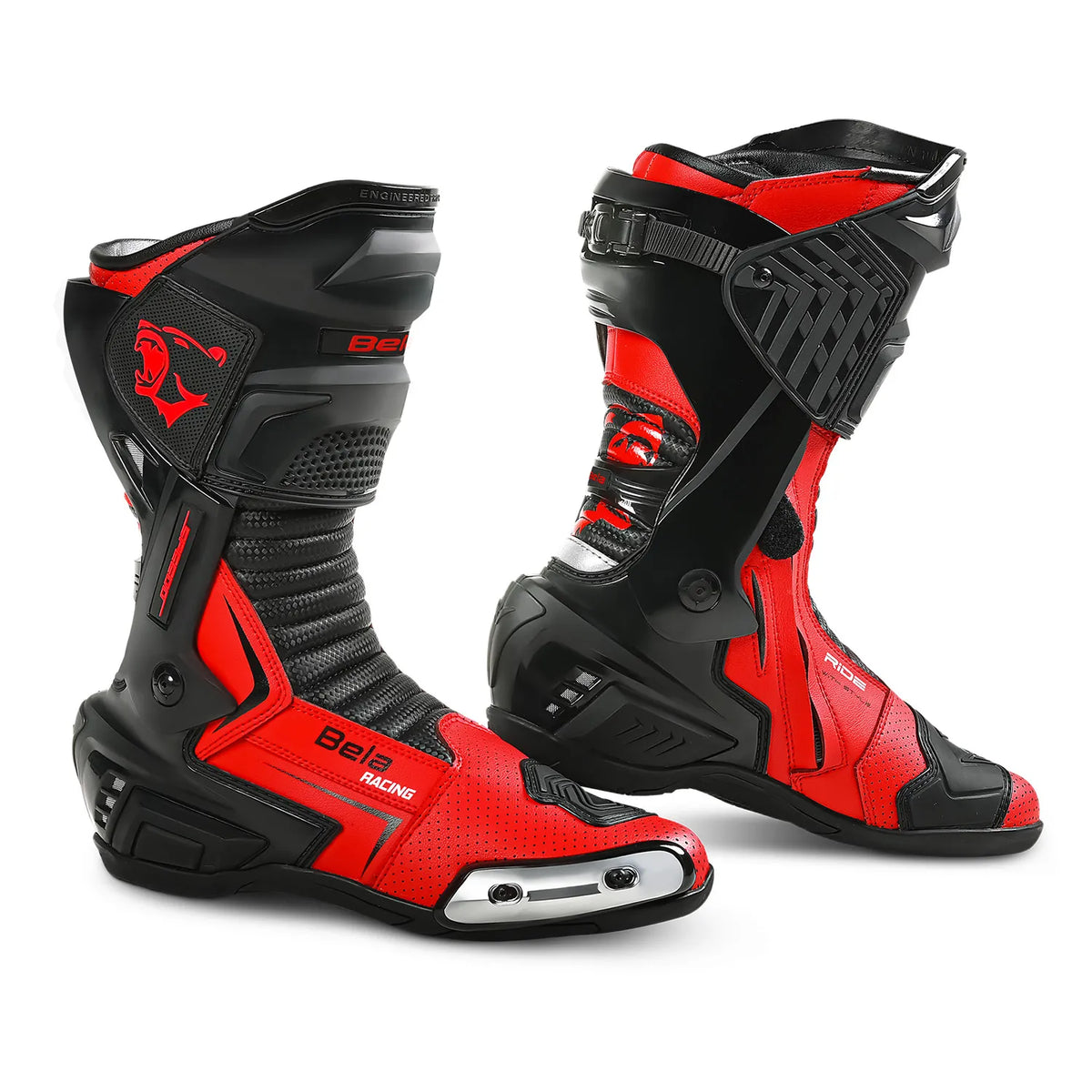 BELA SPEEDO 2.0 CARRERES CUIR BOTES DE MOTO NEGRE VERMELL