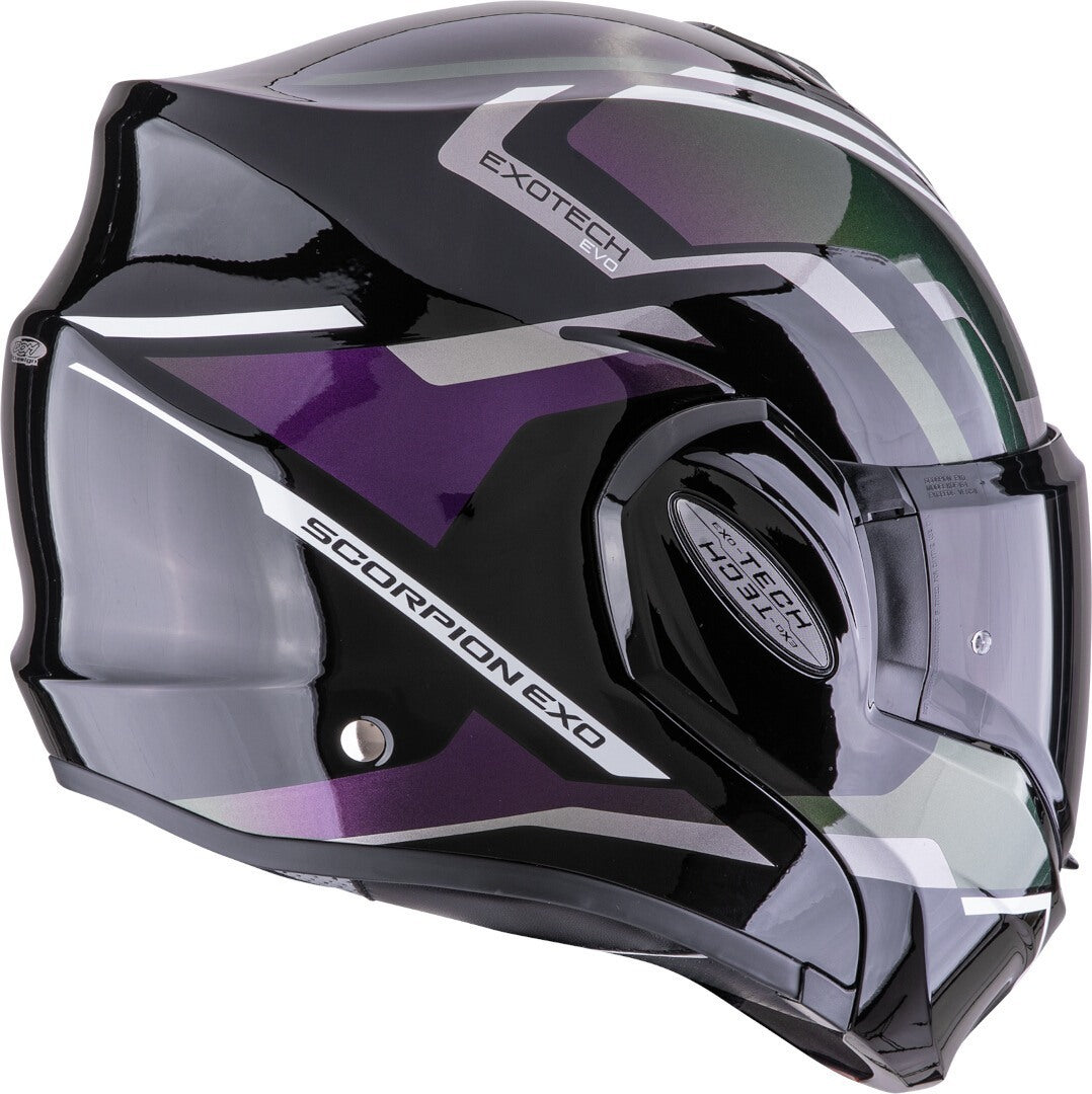 SCORPION EXO Tech Evo Furio de moto Casco modular Negro Camaleon