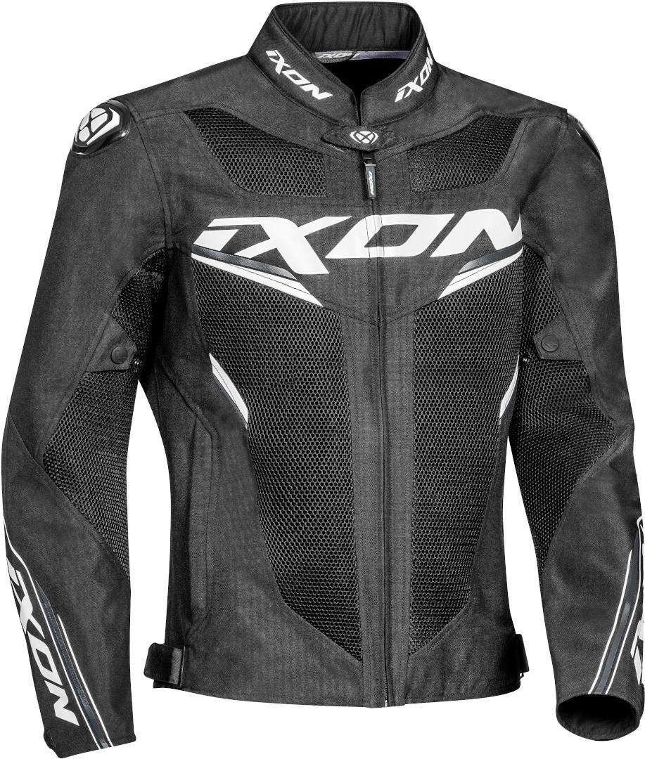 IXON DRACO Hombre Moto Textil Chaqueta Blanco Negro