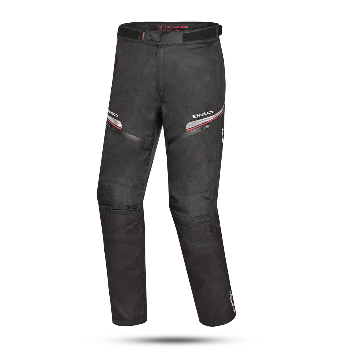 BELA CALM DIGGER PANTALON DE MOTO HOMBRE 34L NEGRO ROJO