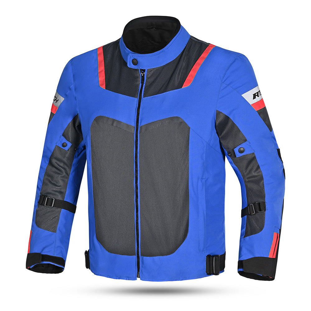 R-TECH SPIRAL MESH JAQUETES DE MOTO HOMES  BLAU GRIS VERMELL