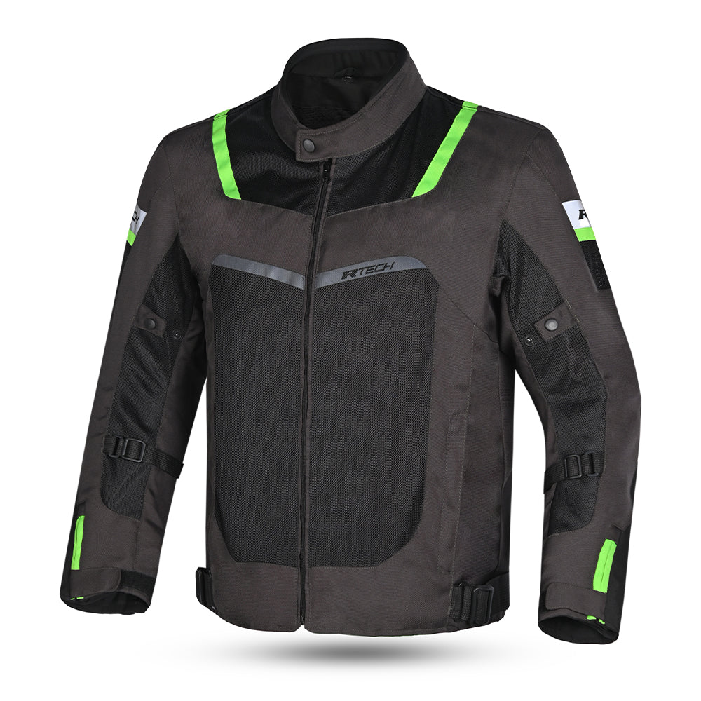 R-TECH SPIRAL MESH JAQUETES DE MOTO HOMES FANG NEGRE VERD