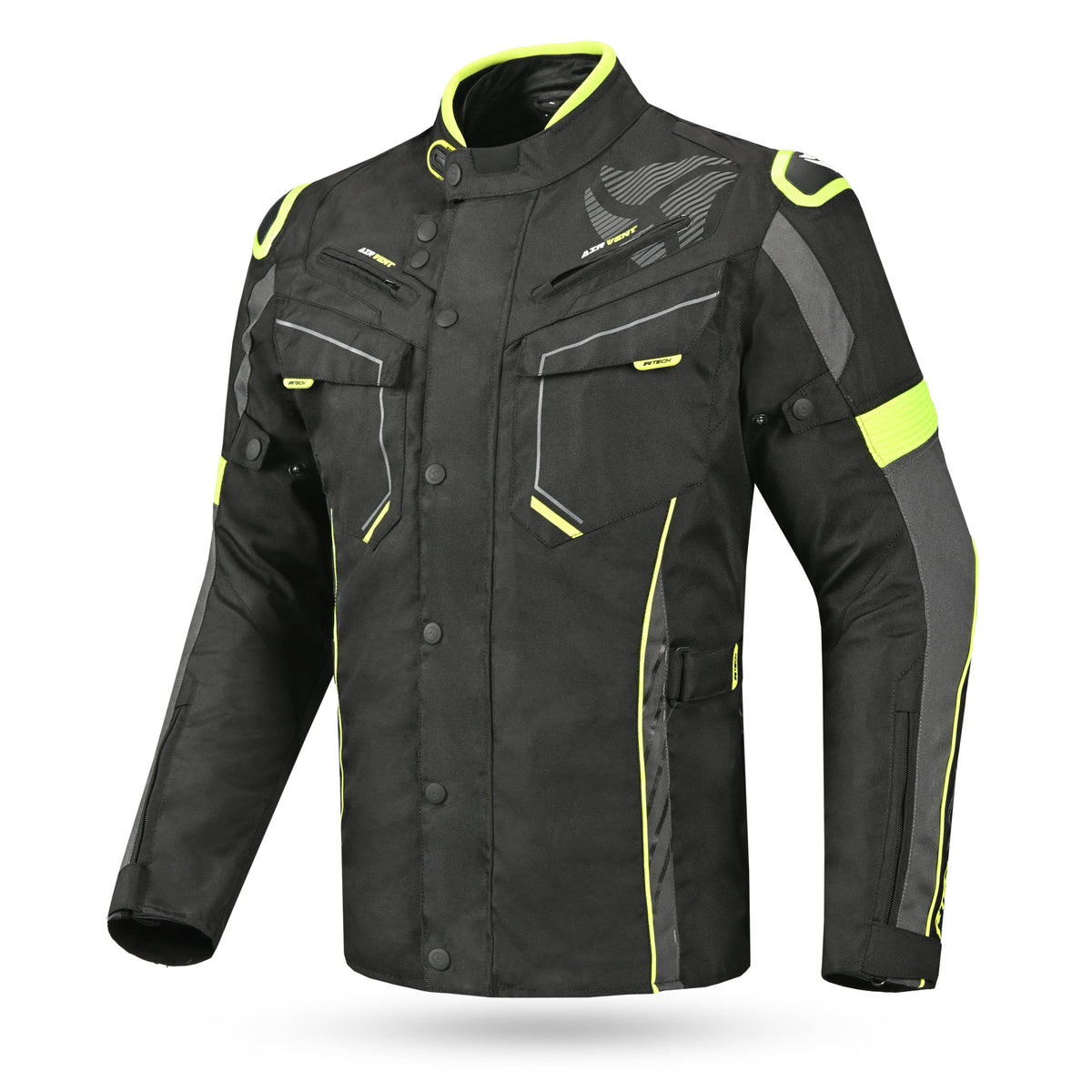 R-TECH Chaqueta Textil Knight Rider (Long) Negro/Antracita/Amarillo - SECURTEX MOTOR S.L (t/a MaximoMoto)