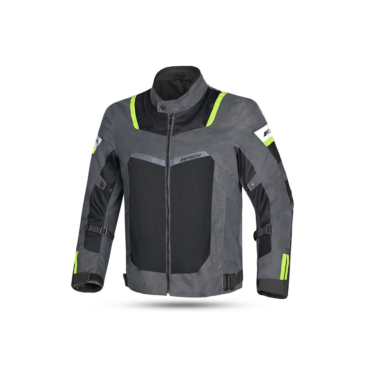 R-TECH SPIRAL MESH JAQUETES DE MOTO HOMES ANTRACITA NEGRE GROC FLUOR