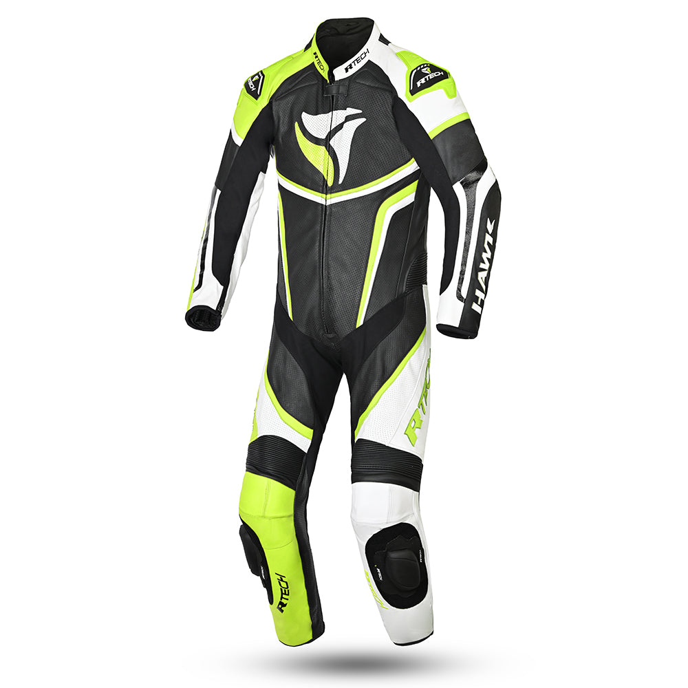 R-TECH HAWK 1 PC MONO DE MOTO NEGRE BLANC GROC FLUOR