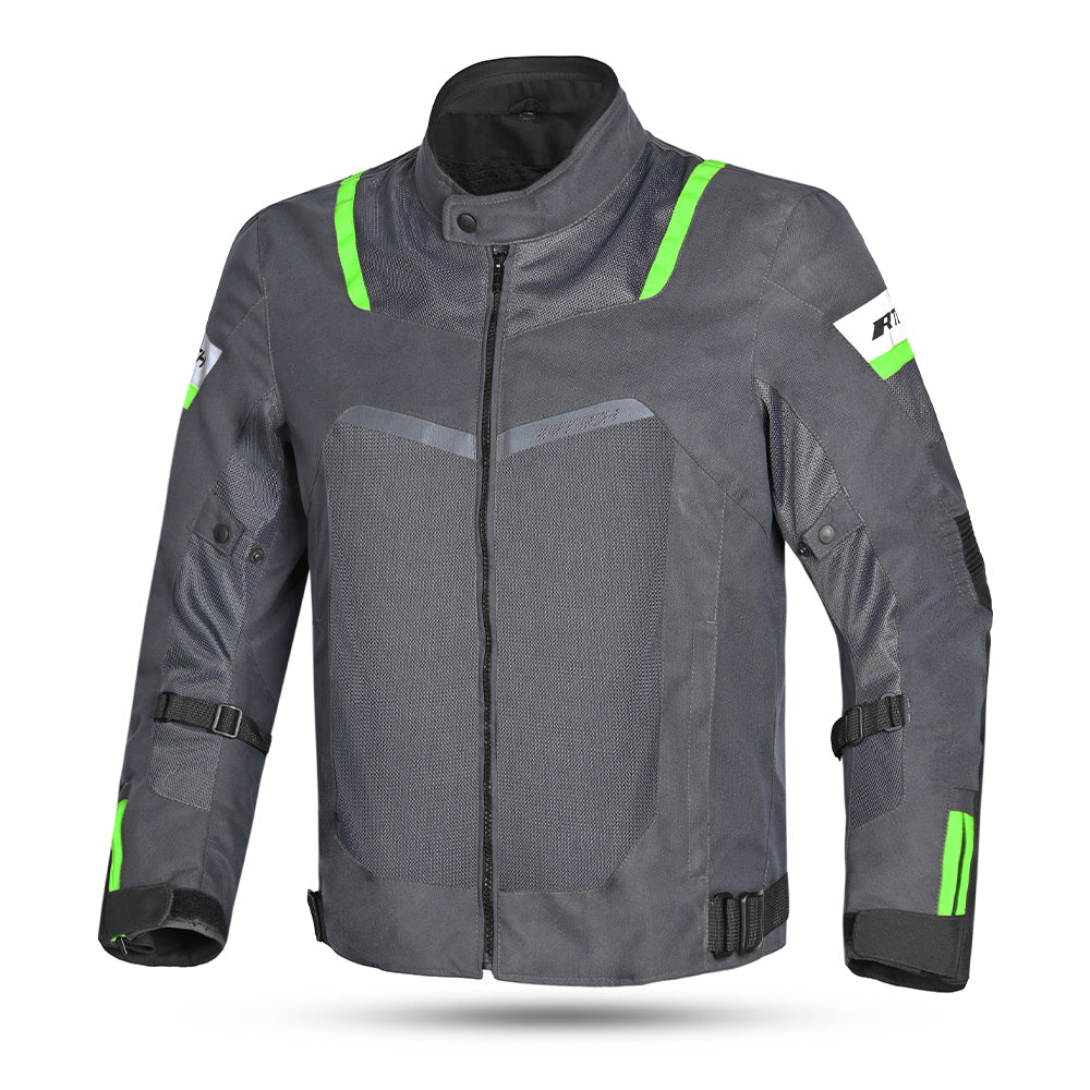 R-TECH SPIRAL MESH JAQUETES DE MOTO HOMES ANTRACITA GRIS VERD