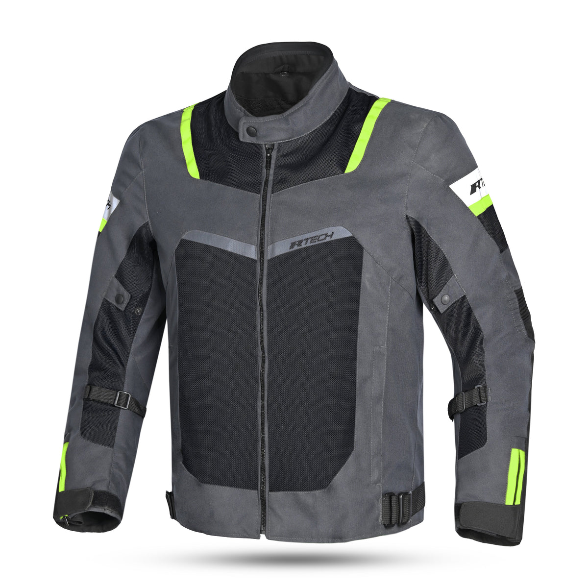 R-TECH SPIRAL MESH JAQUETES DE MOTO HOMES GRIS  FOSC NEGRE VERD